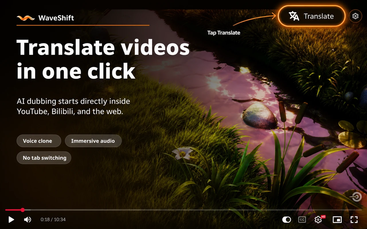 Click Translate in the player