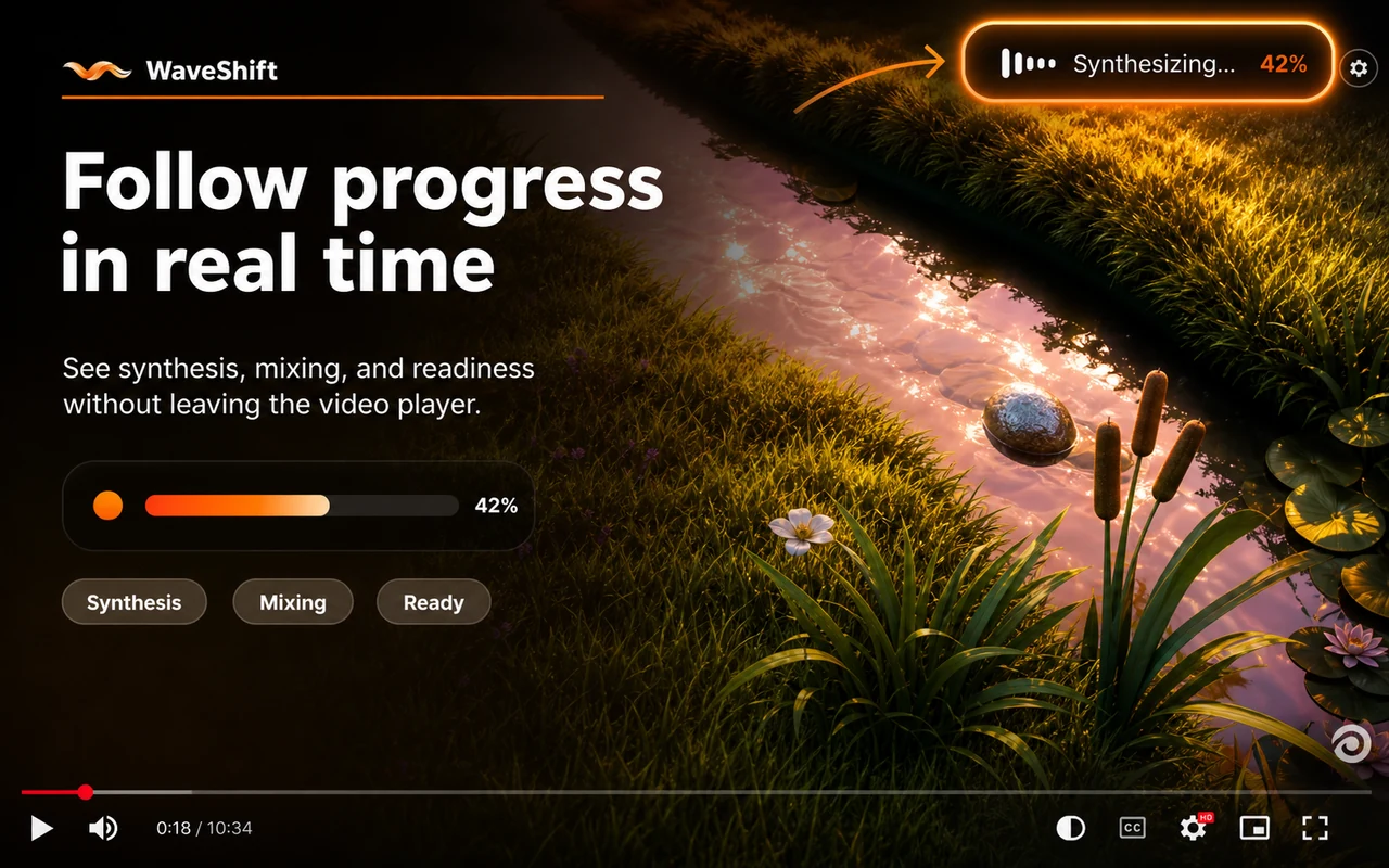 Follow progress in the player